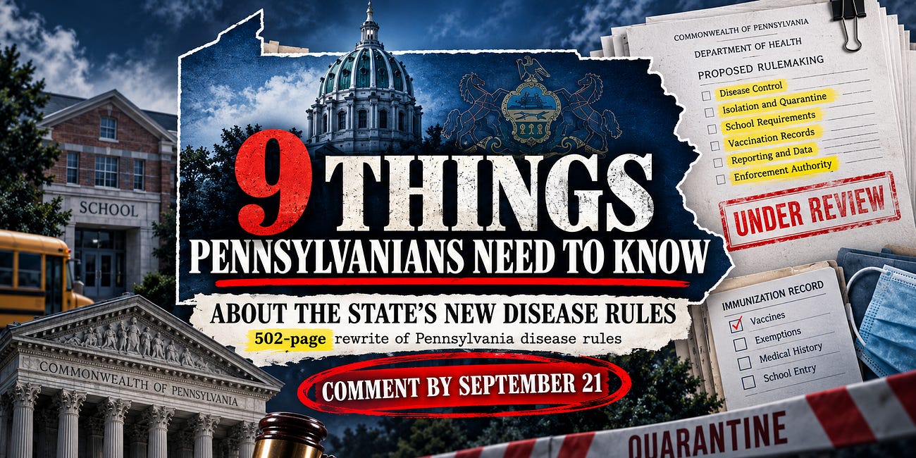 9 Things Pennsylvanians Need to Know About the State’s New Disease Rules — Comment by September 21