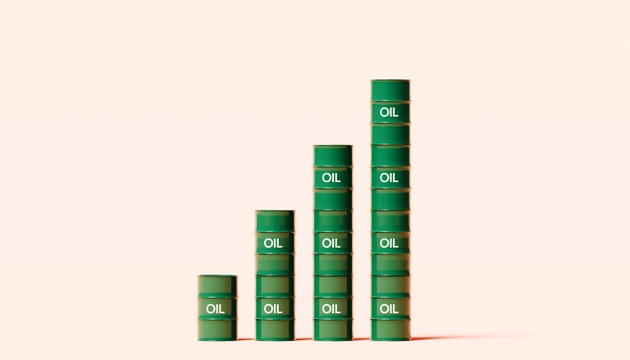 Stacked Oil Barrels Forming Upward Trend – Market Growth