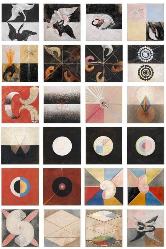 Compilation of Hilma af Klint's Swan series