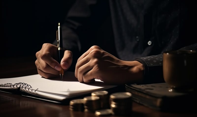 image of a writer writing for the Medium Partner Program