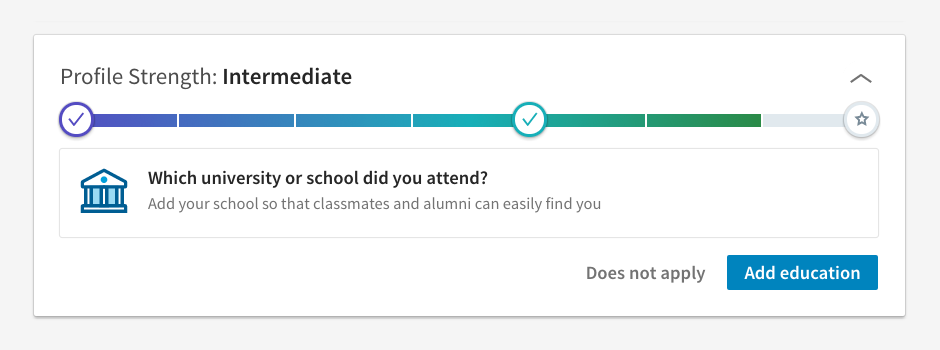 Why is the Linkedin progress bar never at zero?