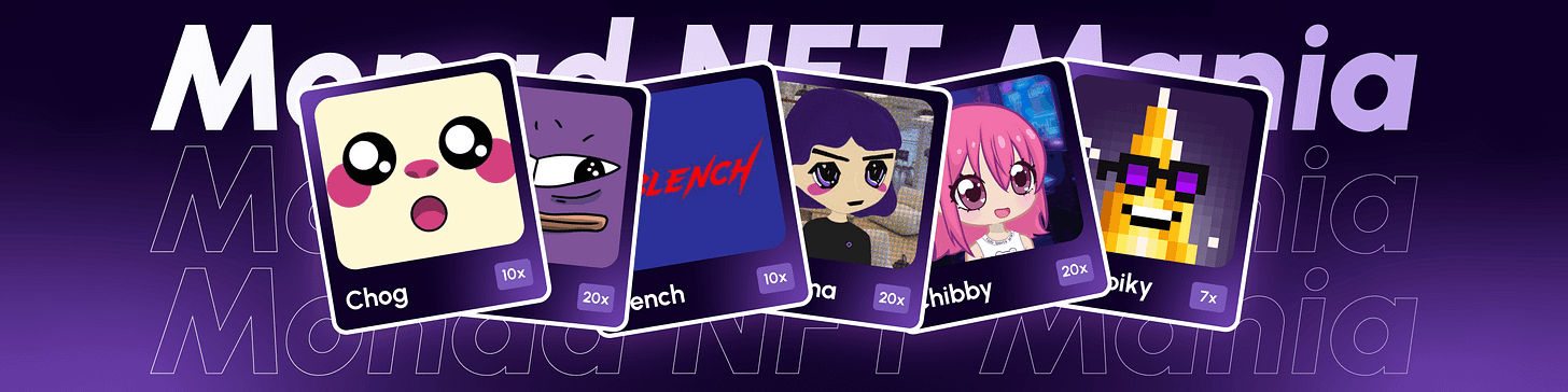 Monad NFT Mania campaign background Monad NFT Mania campaign background