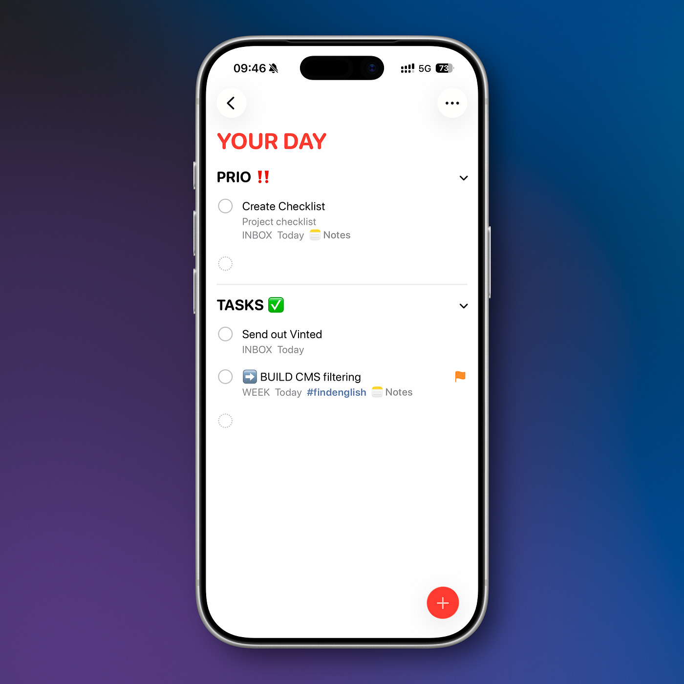 Apple Reminders list showing a task linked to an Apple Note for quick access to project details Apple Reminders list showing a task linked to an Apple Note for quick access to project details