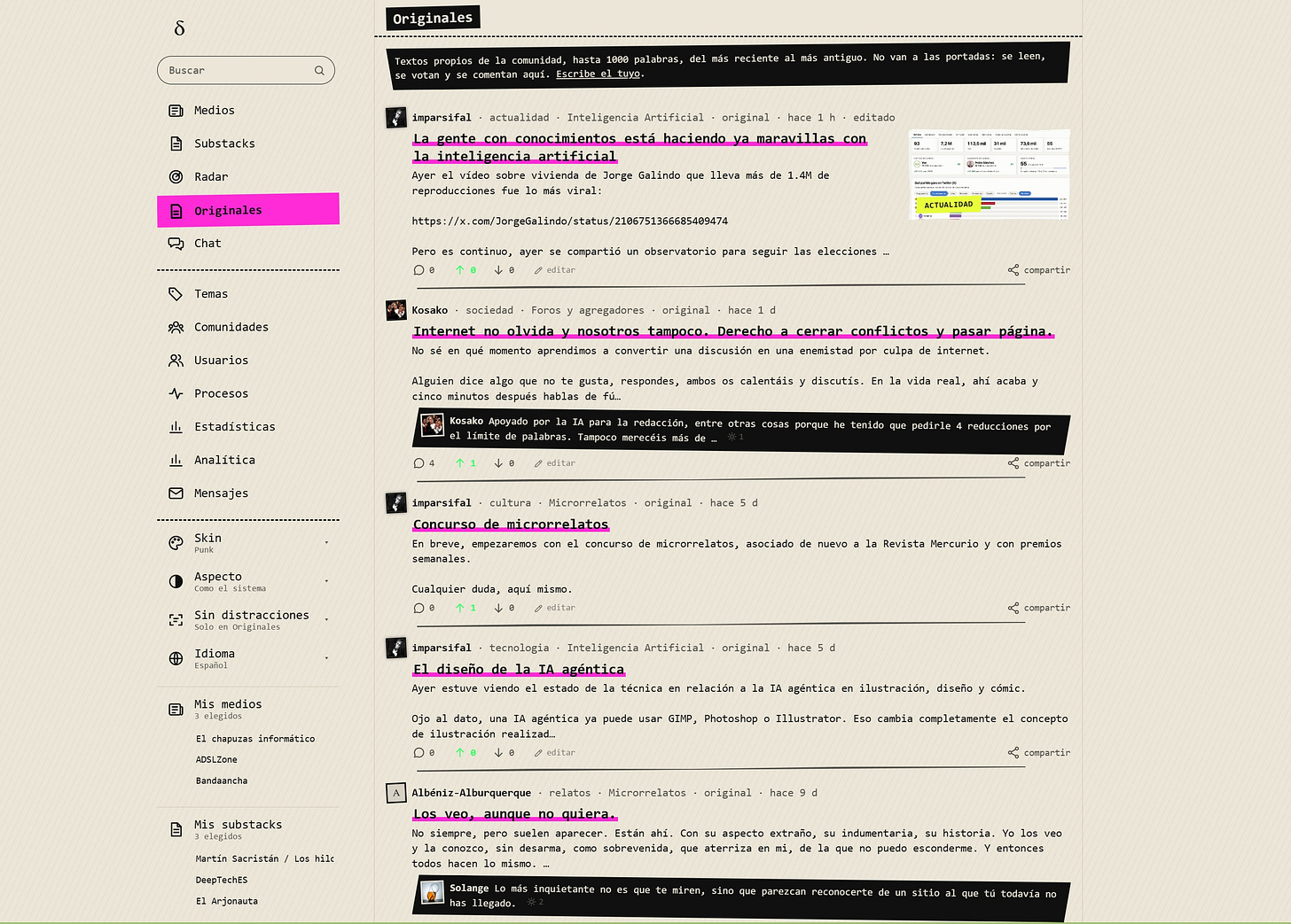 Hoy lanzamos Deltha, una red social contralgorítmica para visibilizar autores de Substack 2 Sección Originales de Deltha