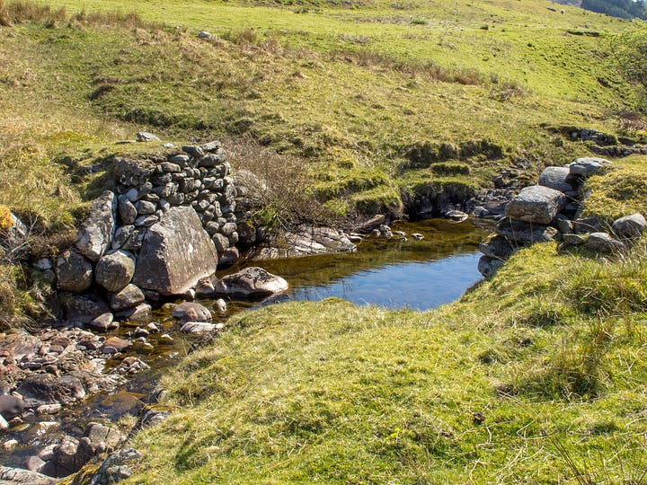 Glenmaik township ruins and the footings of the old bridge over Allt Mathaig © Felicity Martin