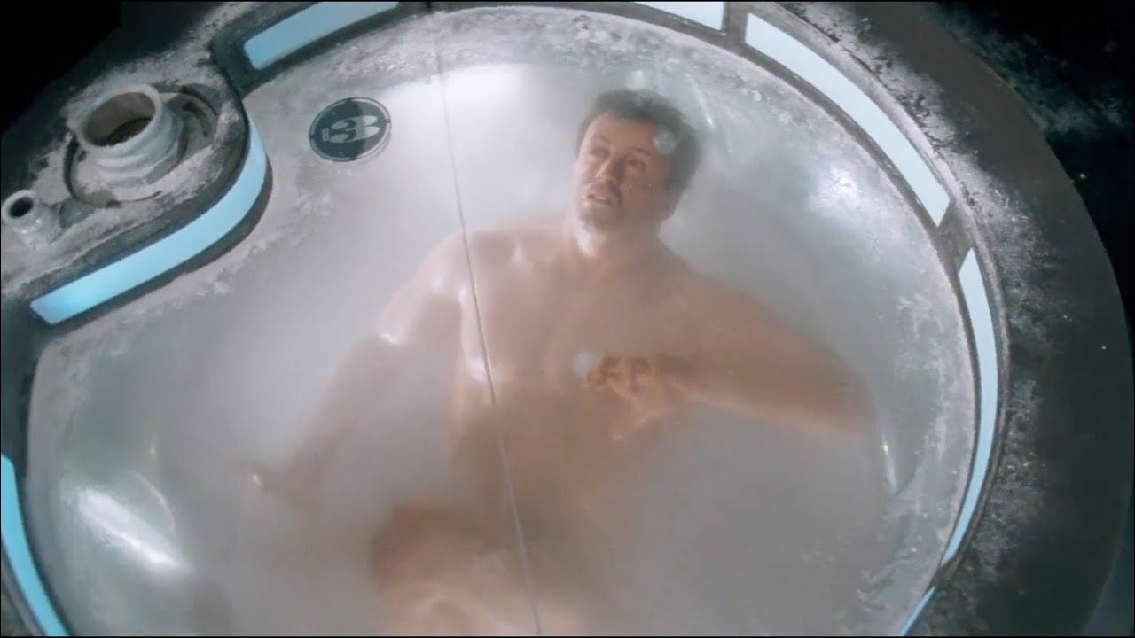 Sylvester Stallone in cryosleep in Demolition Man Sylvester Stallone in cryosleep in Demolition Man