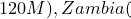 120M), Zambia (