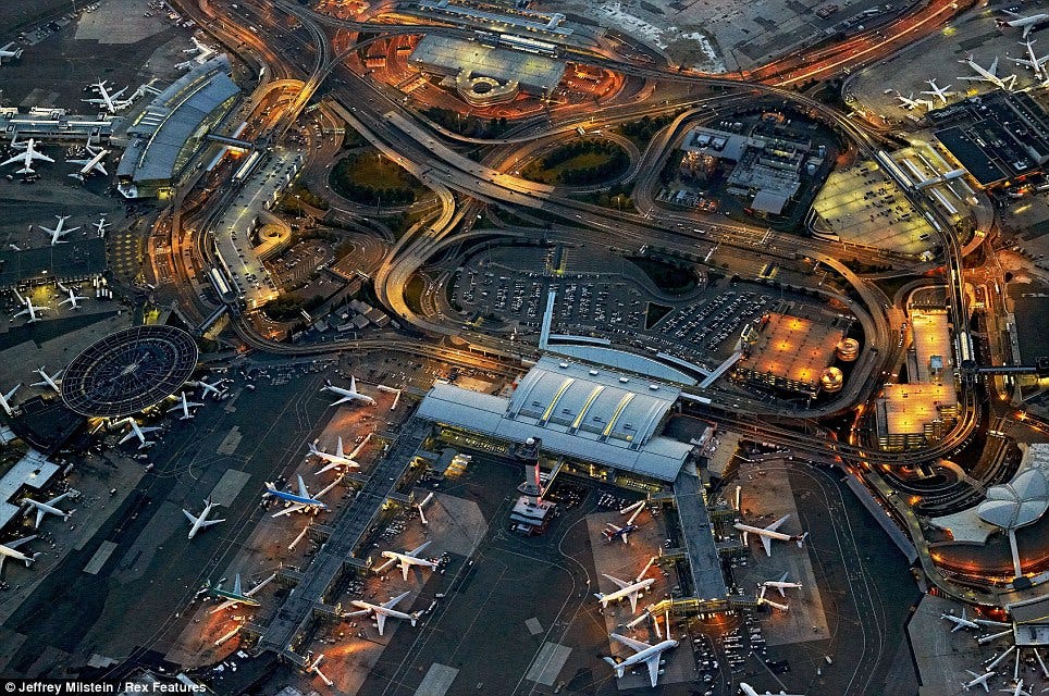 Flying high! Photographer captures a different view of New York's JFK  airport as he takes to the skies to shoot it from above | Daily Mail Online