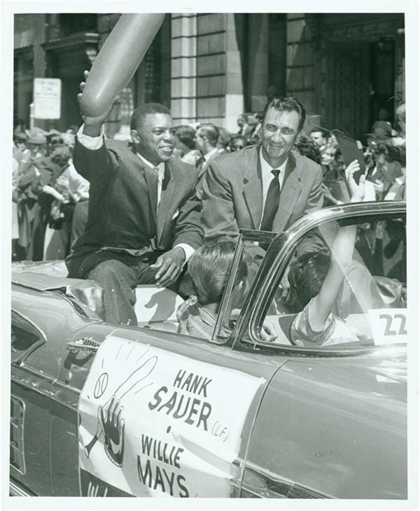 Willie Mays Presented the 1957 Gold Glove
