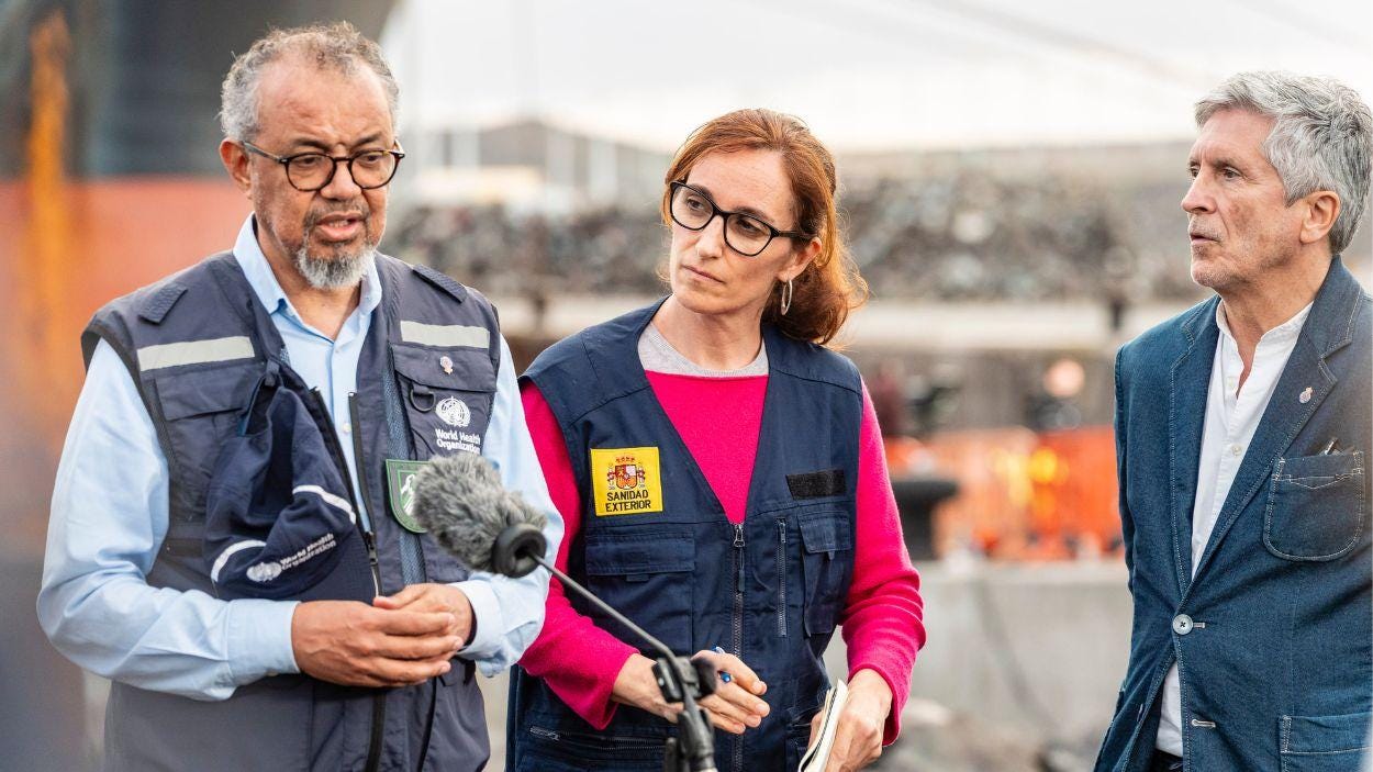 El 'MV Hondius' pone rumbo a Países Bajos y la OMS agradece la gestión de  España: "Lo ha hecho con gran estilo y muy bien"