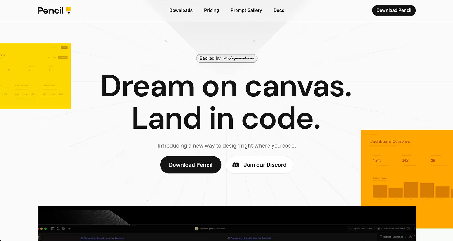 Pencil.dev Landing Page