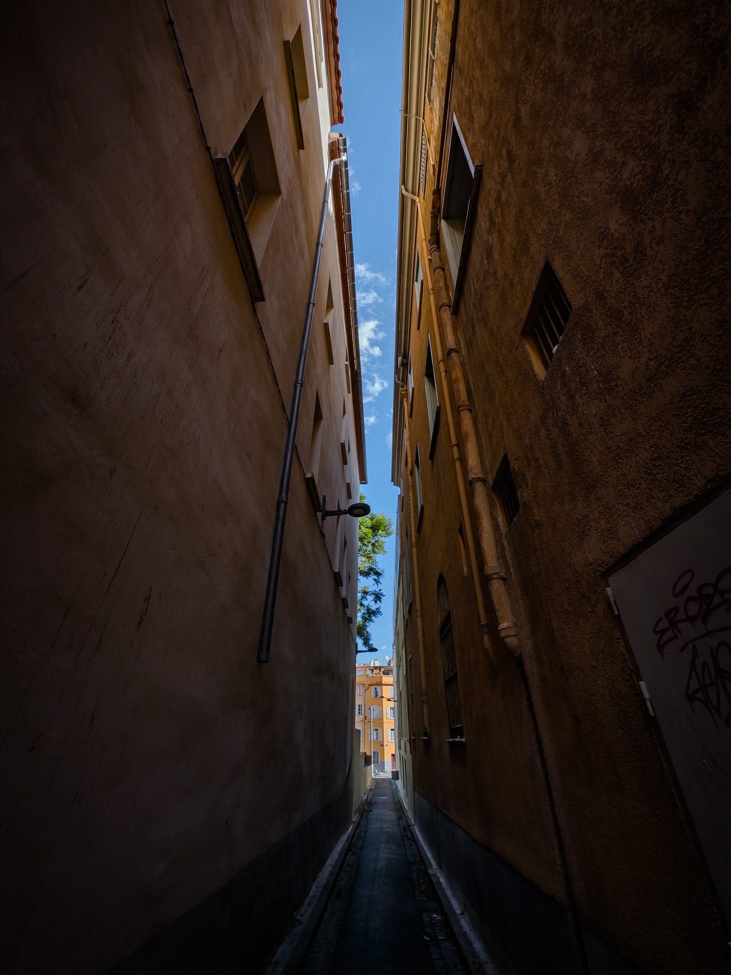 A sliver of sky