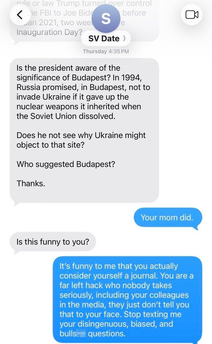 Karoline Leavitt Blasts Reporter by Posting Screenshot of His Private  Texts. Now Her Bizarre Reply Is