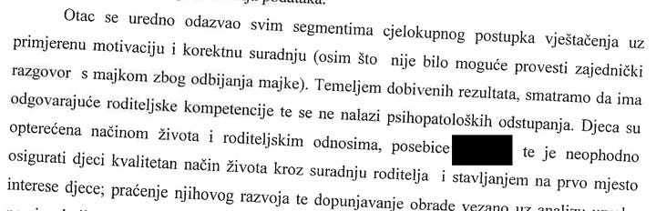 Images of extracts from the expert witness report