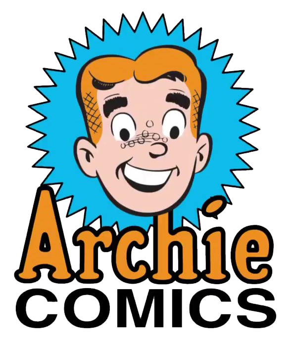 Archie Comics logo, with the face of character Archie Andrews, a red-haired teen, and the words 'Archie Comics' 