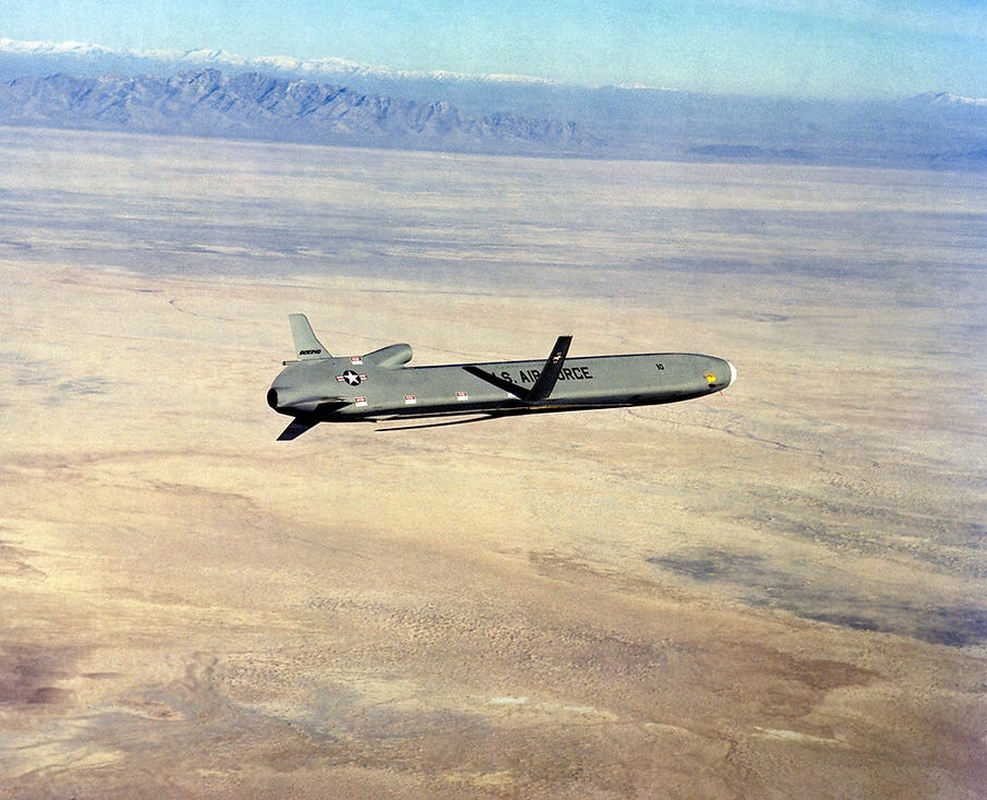 The American AGM-86 air-launched land attack cruise missile The American AGM-86 air-launched land attack cruise missile