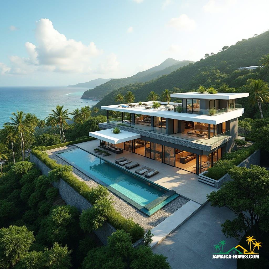 Modern luxury residential real estate, jamaica caribbean
