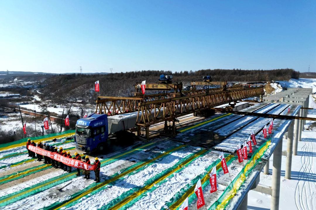 A highway expansion project on Feb. 16 in Heihe, Northeast China’s Heilongjiang province. Photo: VCG
