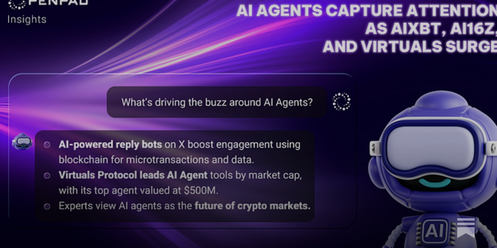 AI Agents Capture Attention as AiXBT, ai16z, and Virtuals Surge