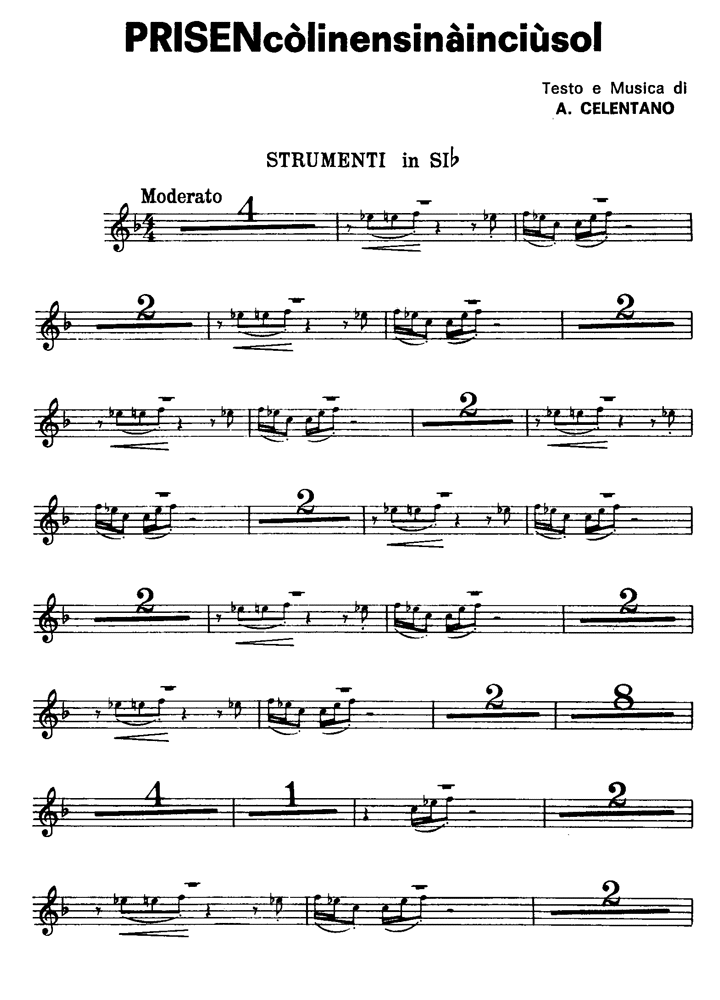 PRISENCOLINENSINAINCIUSOL Bb Sheet music | Easy Sheet Music