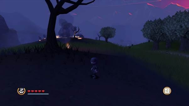 A video game screen with a cartoon character walking on a hill

AI-generated content may be incorrect.