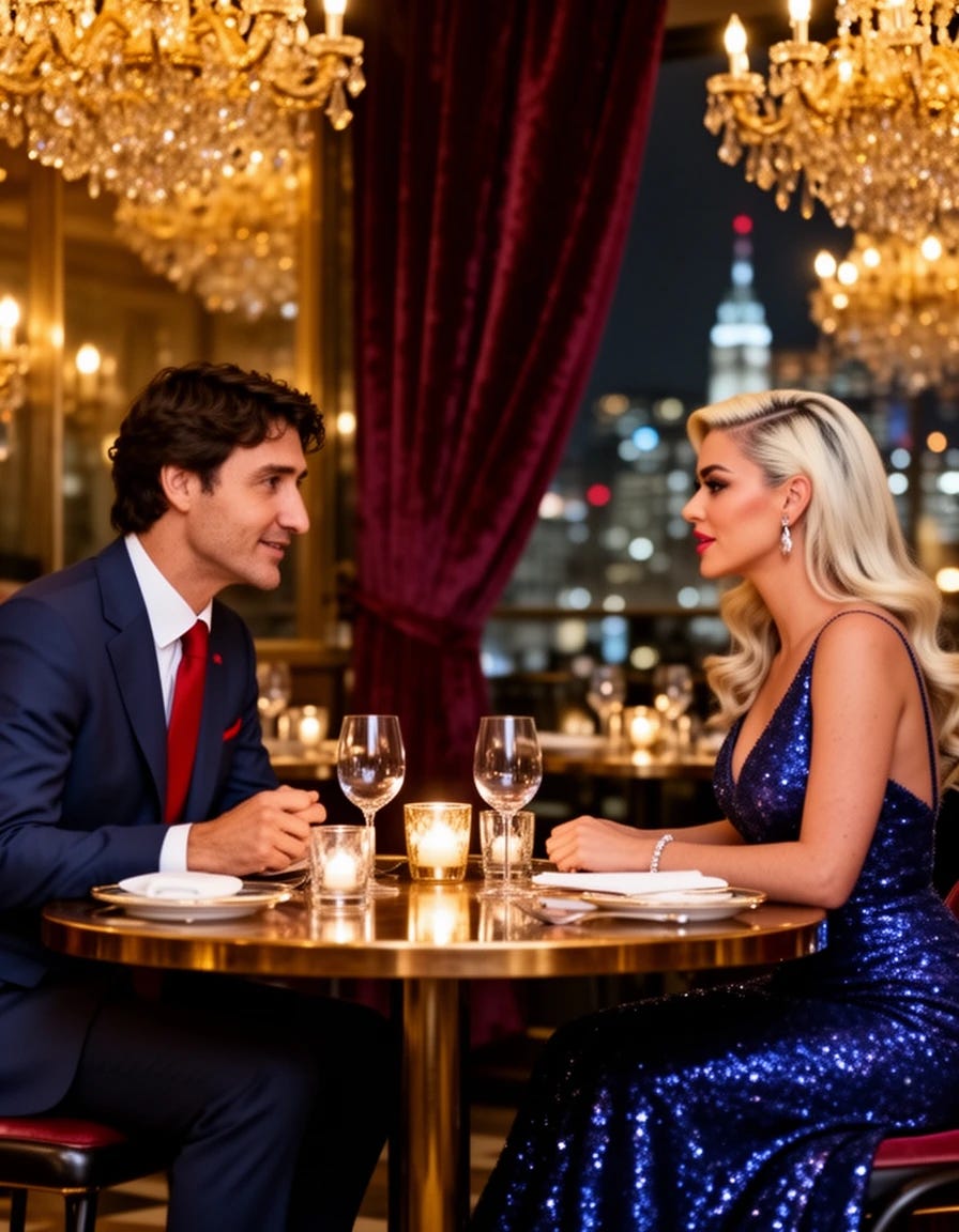 Justin Trudeau former prime minister of Canada on a date with Katy Perry the pop singer