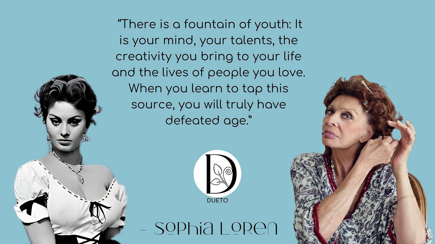 Sophia Loren quote about youth
