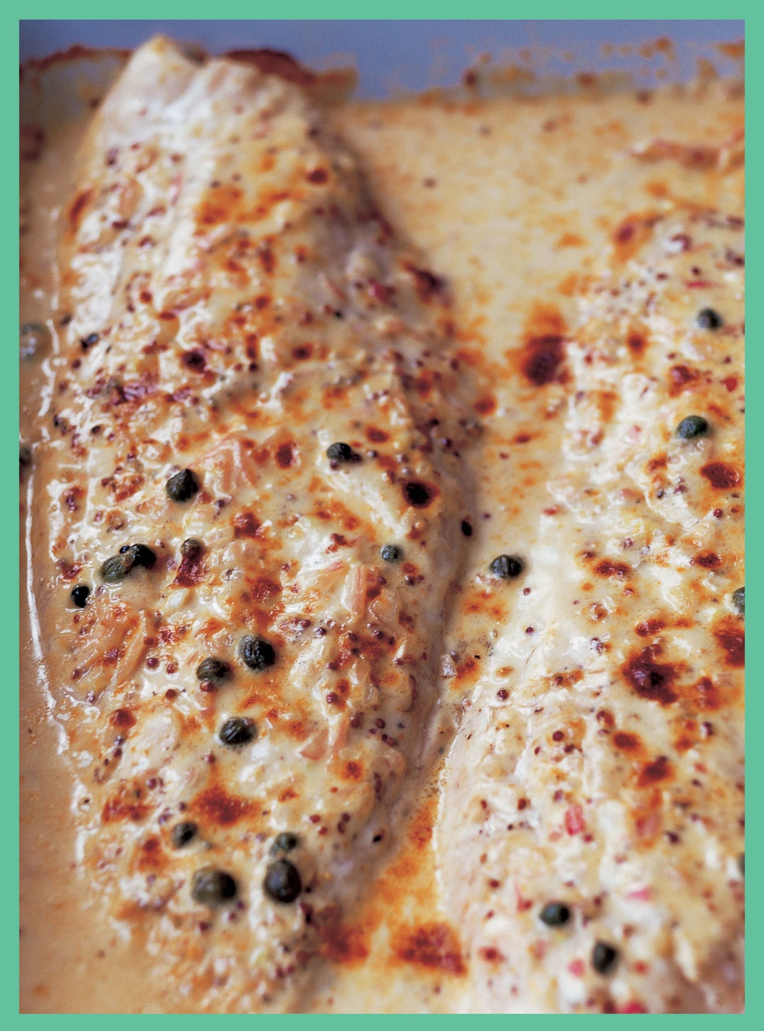 mustard-roasted fish with haricots verts