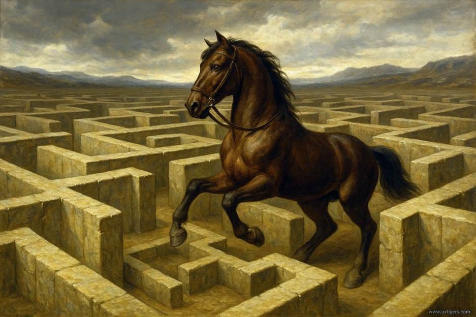 A horse running through a maze

AI-generated content may be incorrect.