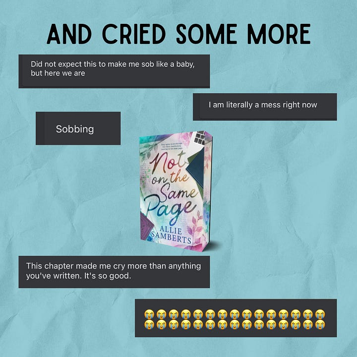 Beta reader comments from Not on the Same Page 