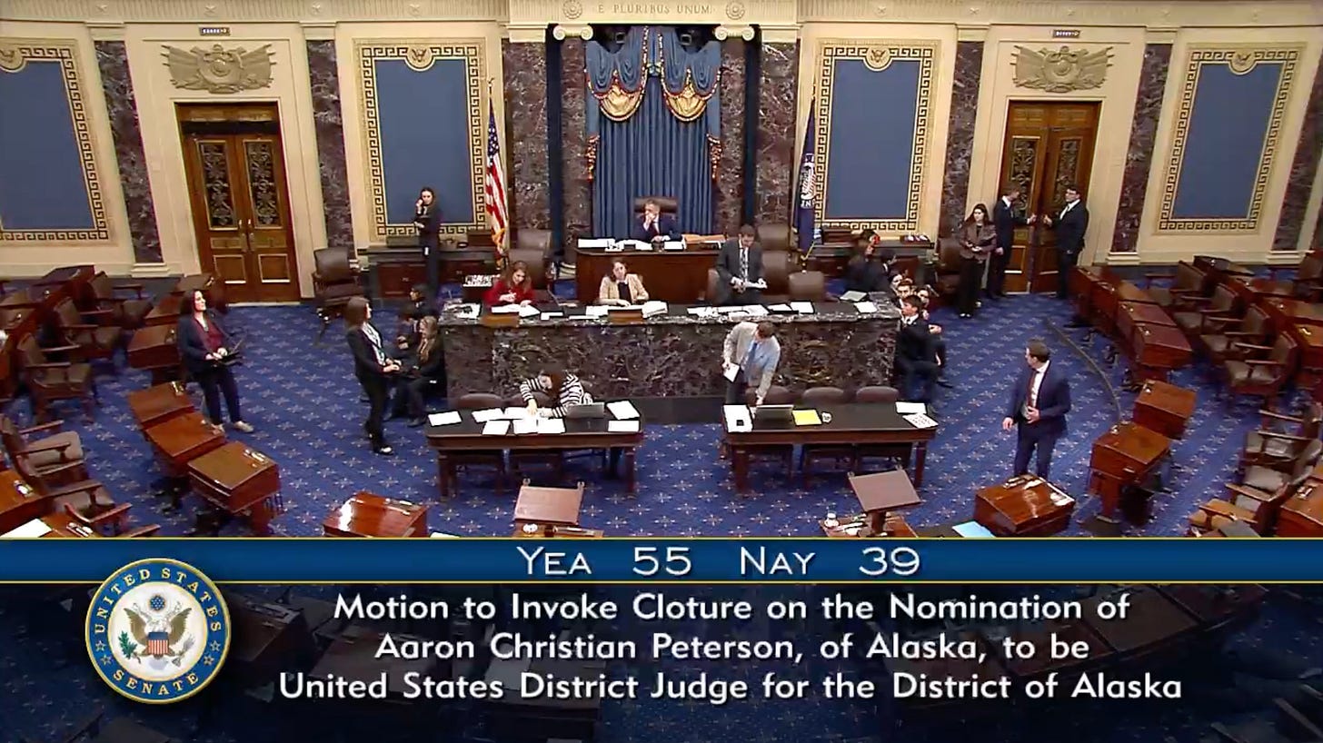 Peterson cloture vote