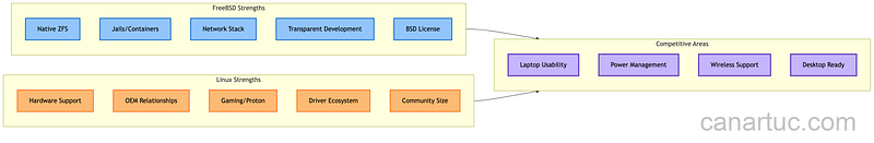 Credit: Author, FreeBSD Strategic Position Comparison