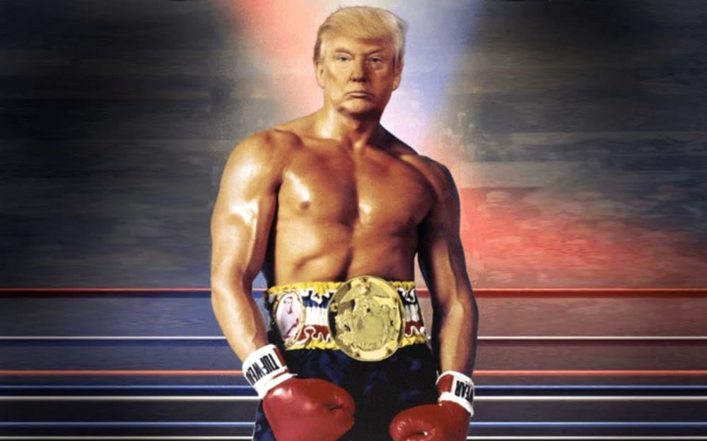 Donald Trump's bizarre Rocky photoshop has left Twitter bemused | London Evening Standard | Evening Standard Donald Trump's bizarre Rocky photoshop has left Twitter bemused | London Evening Standard | Evening Standard