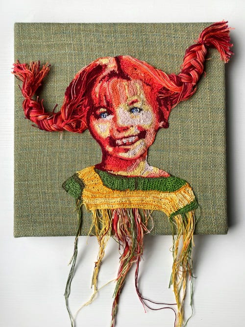 Crochet portrait of Pippi Langstrumpf