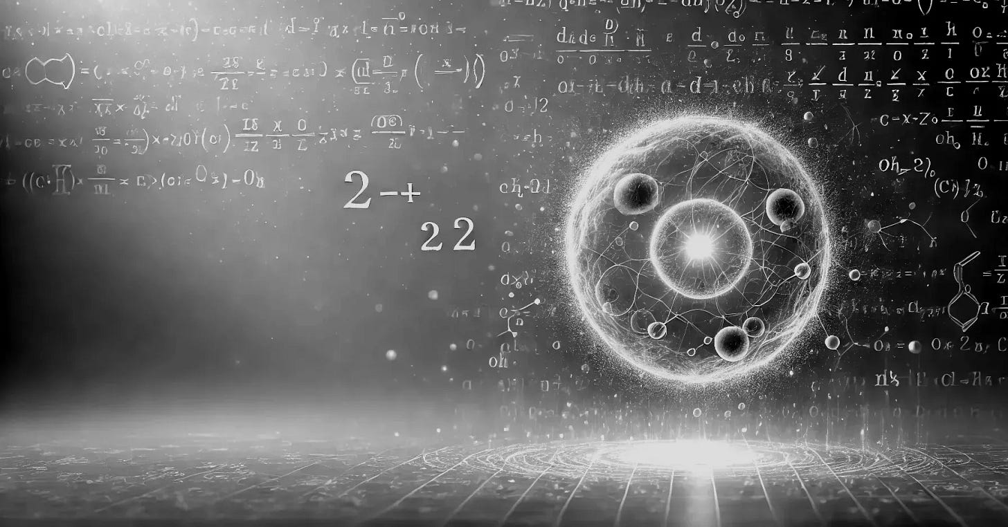 A clean and simple conceptual image depicting the revival of cells through mathematics. The scene shows a glowing mathematical equation subtly intertwined with a cell structure, symbolizing the merging of science and life. The cell appears to be regenerating or coming back to life, with faint light and energy radiating outward. The background is minimalistic, featuring soft gradients of blue and green, evoking a sense of life and renewal. Designed in a horizontal layout.