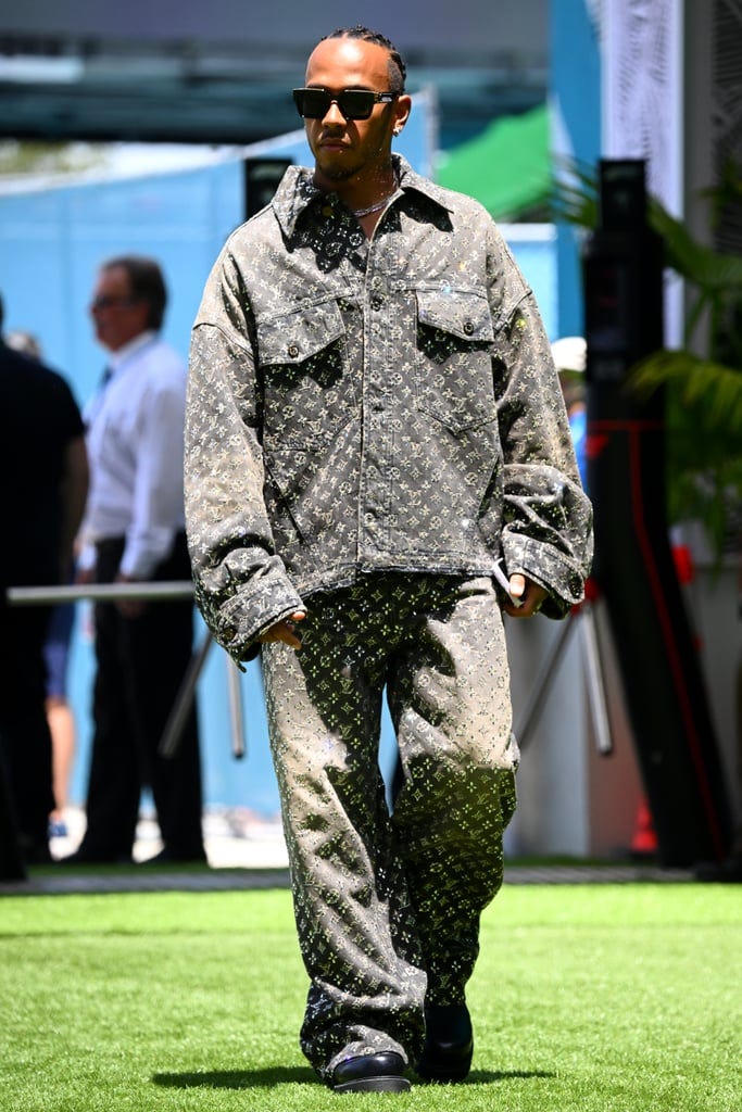 Lewis Hamilton in Louis Vuitton denim @ F1 Miami Grand Prix | Digital  Magazine
