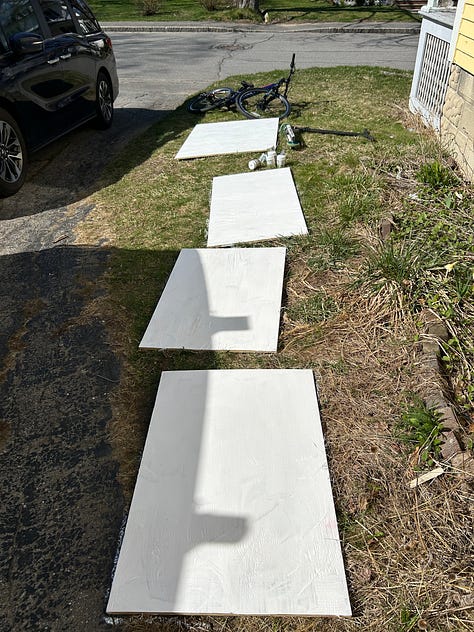painting the diy lemonade stand