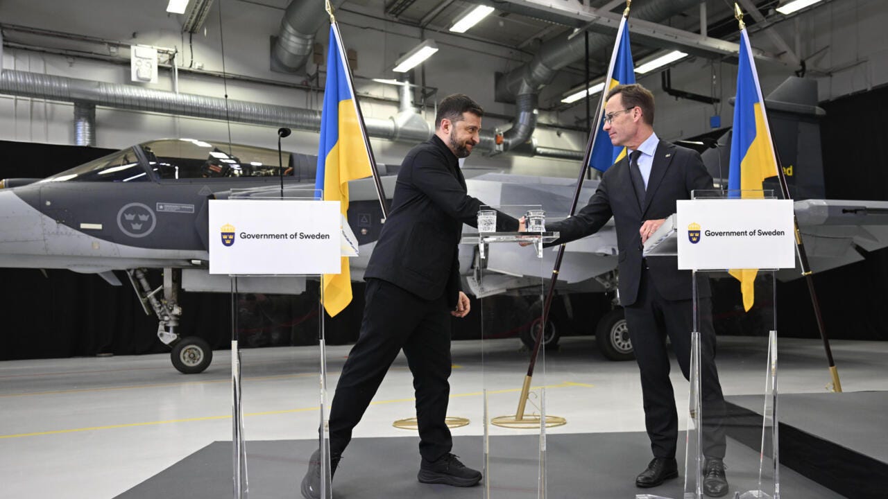 Zelensky seeks 150 Swedish fighter jets as Russia pummels Ukraine
