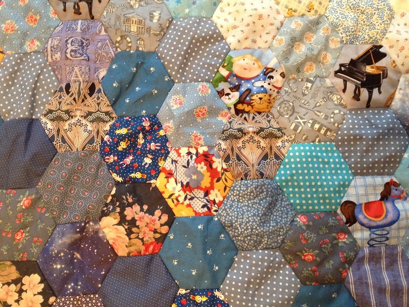 Blue and White EPP quilt Blue and White EPP quilt