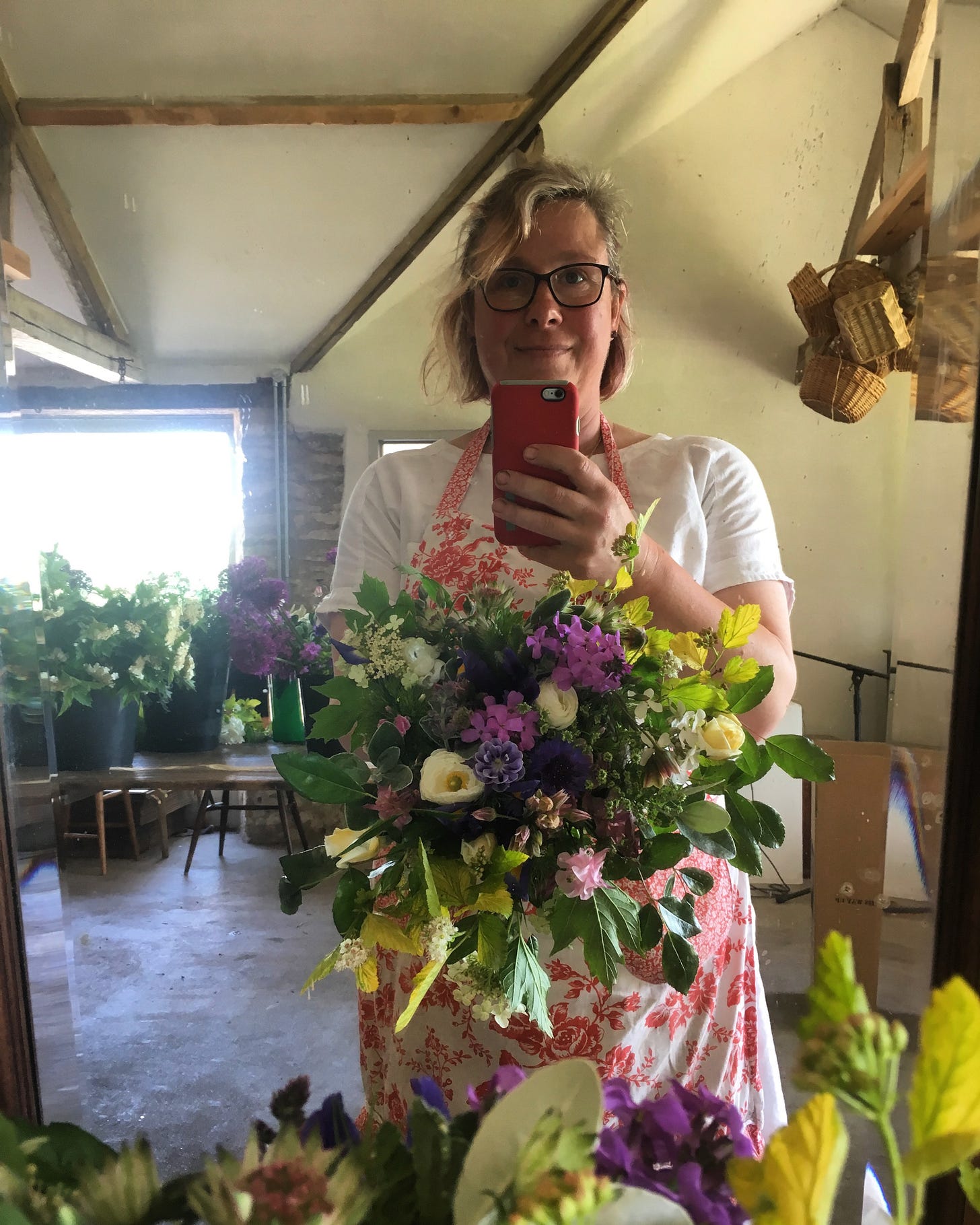 Georgie Newbery flower farmer in the early days