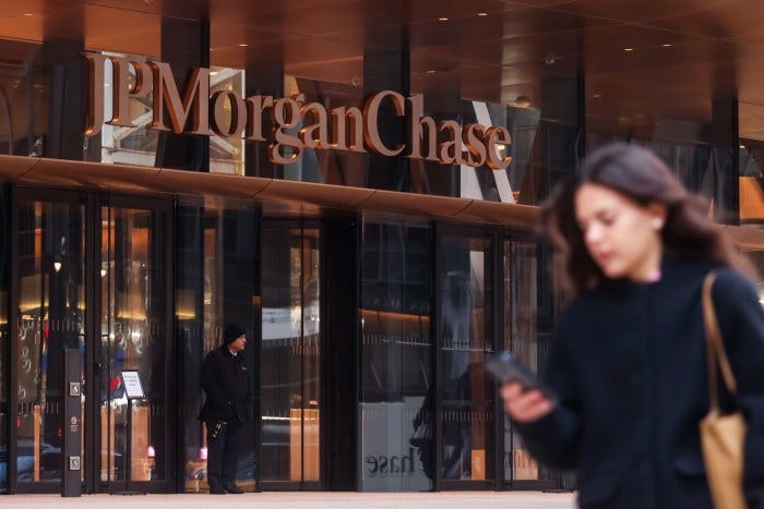 The JPMorgan Chase & Co. global headquarters building in New York, US.