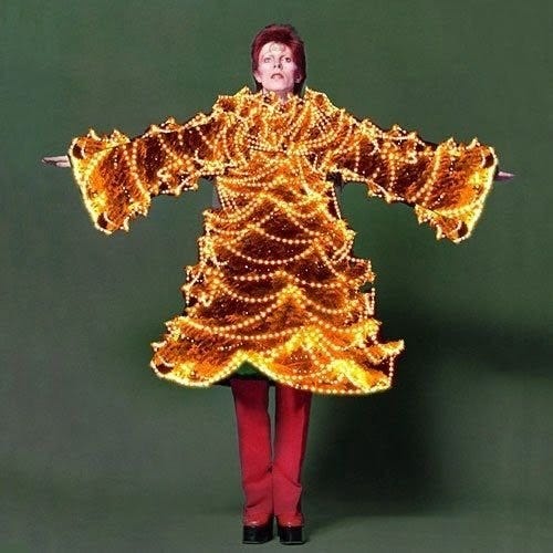 Photo by Crystal King on December 15, 2023. May be an image of 1 person, costume and tinsel.