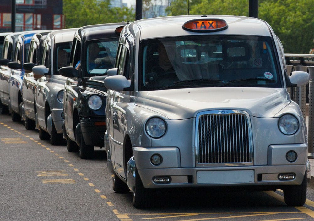 A taxi rank A taxi rank