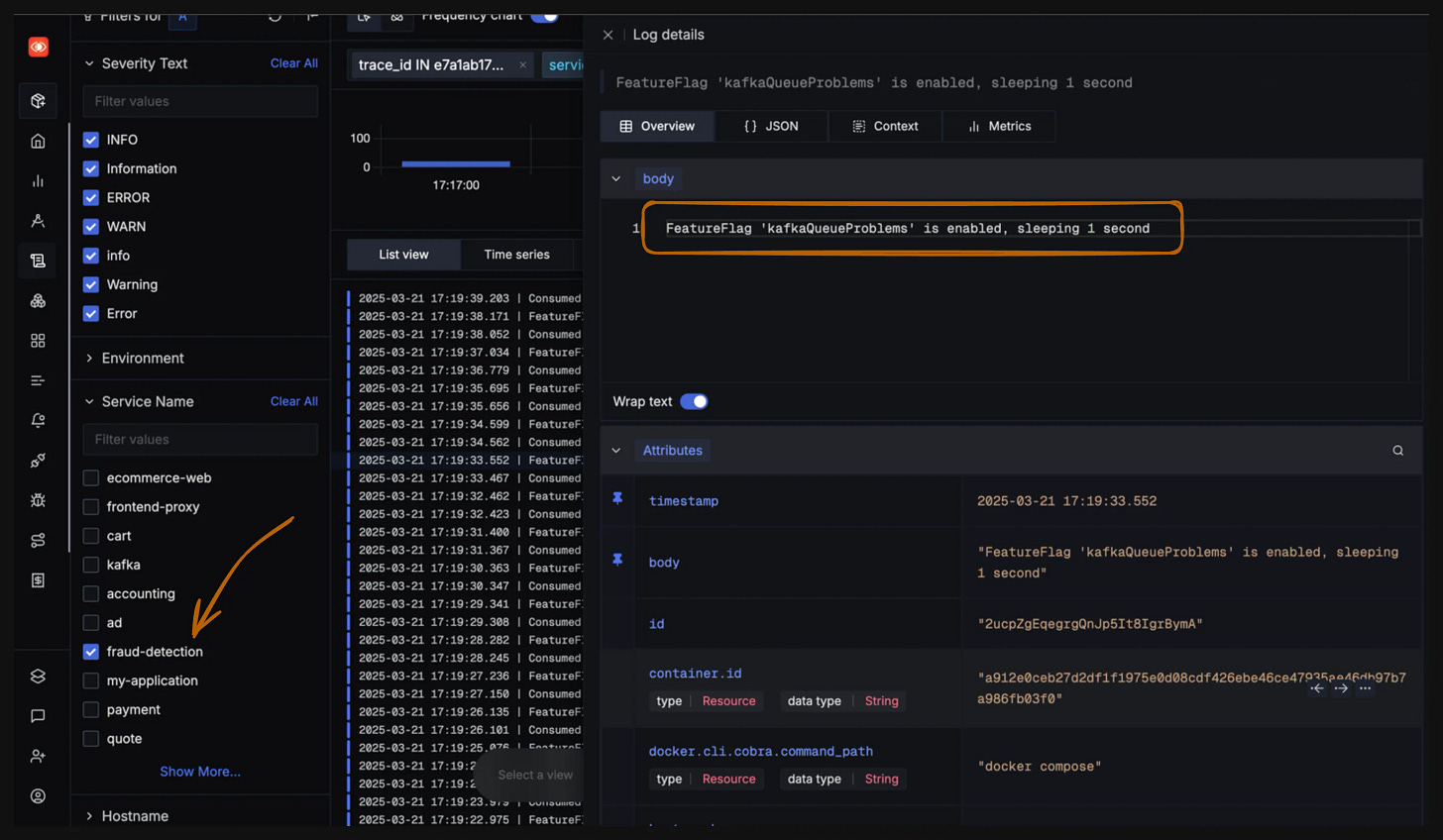 Logstab with fraud detection service logs