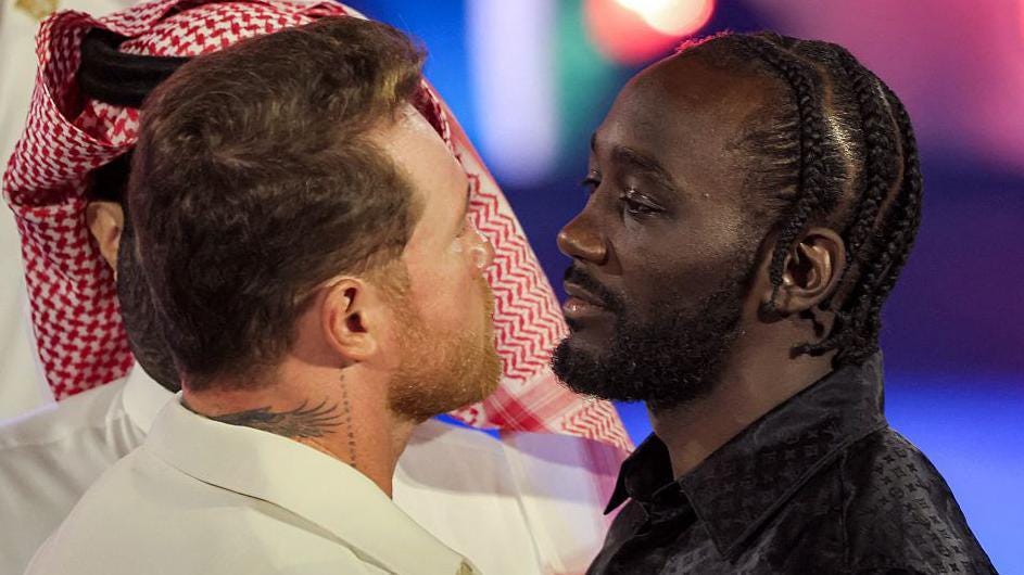 Saul Canelo Alvarez faces off with Terence Crawford