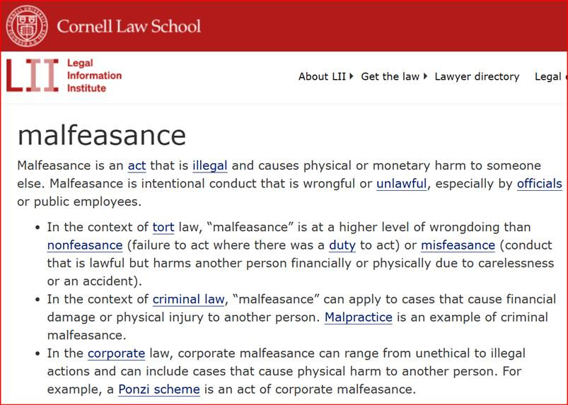 malfeasance

AI-generated content may be incorrect.