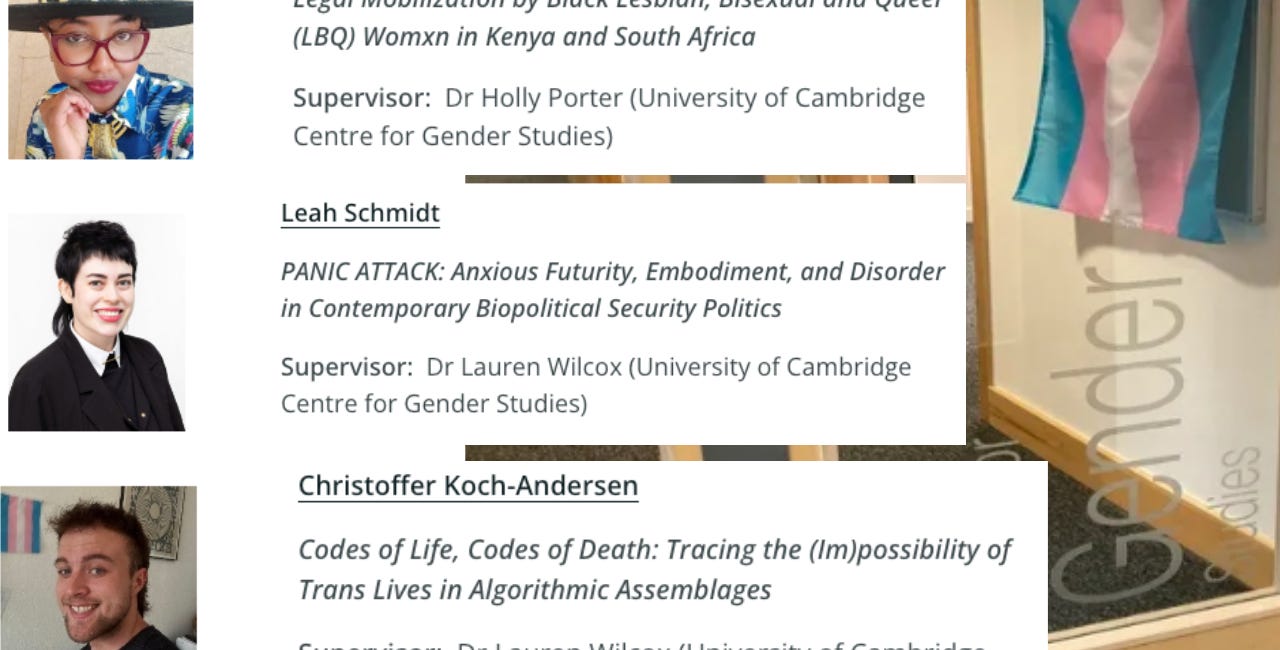 10 gibberish PhDs at the "University of Cambridge Centre for Gender Studies"