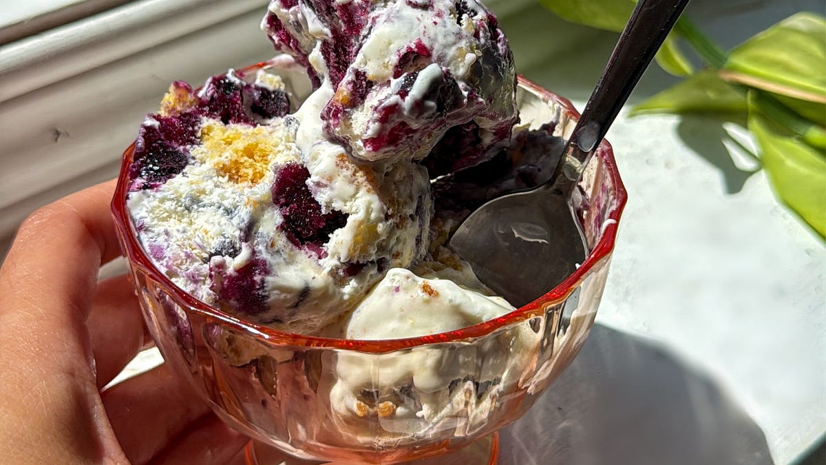 Vegan Blueberry Cornbread Ice cream