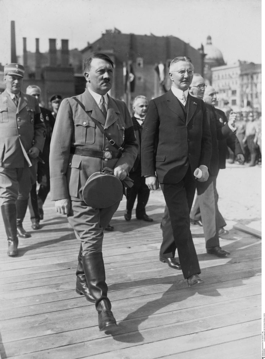 Hitler with Reichsbank President Hjalmar Schacht (May 5, 1934)