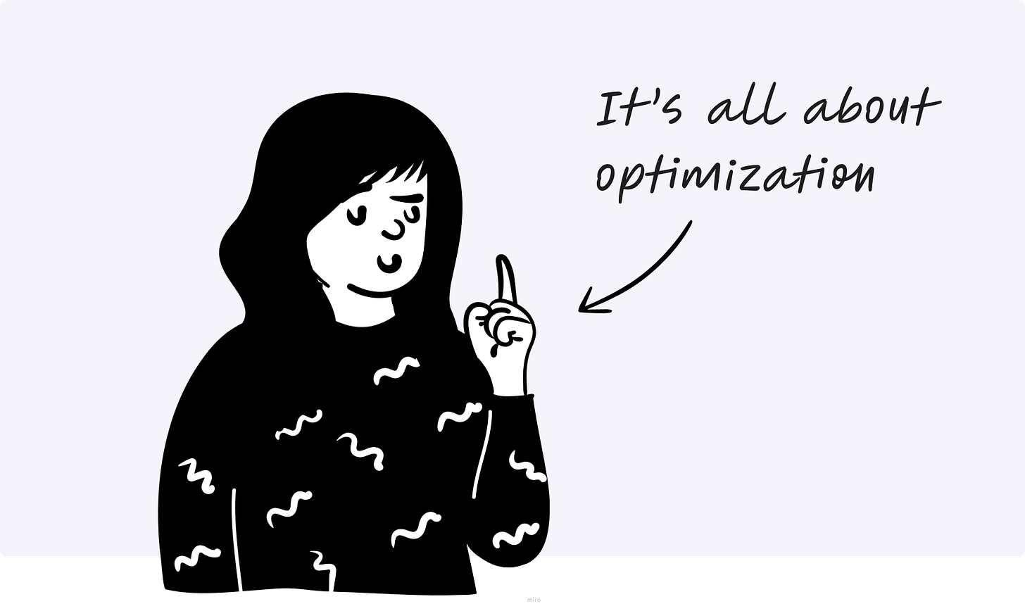 girls saying "it's all about optimization"